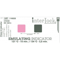 Indicator sterilizare, indicatoare de emulsie de tip 6, 15 min. la 121 °C sau 3,5 min. la 134 ° C, set 250 buc