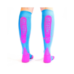 Ciorapi Timberstar cu Compresie pentru Sport, Unisex, Bubble Gum Pink & Blue, compresie 15-21 mm/Hg