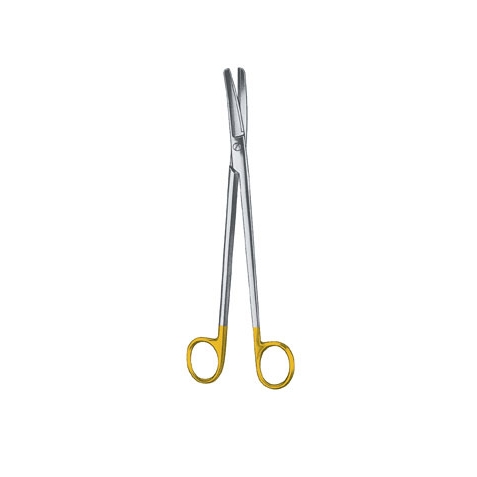 Foarfeca ginecologica SIMS, curba, cu insertie de tungsten, boanta/boanta, 23 cm