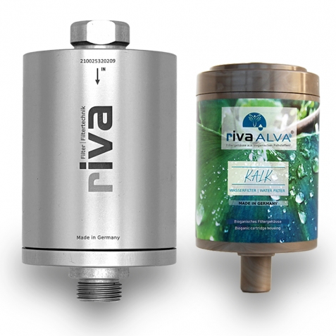 Sistem filtru dual pentru apa potabila si dus rivaALVA KALK, cu carcasa de inox, filtru inlocuibil